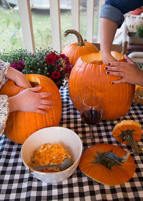 carving pumpkins