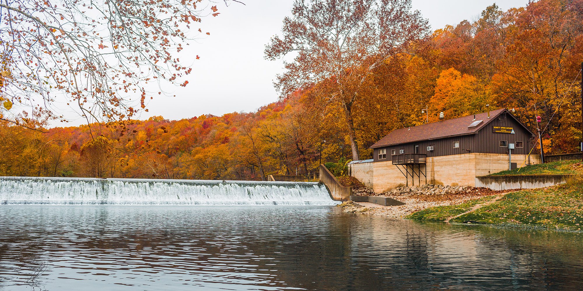 River banks at Bennett Springs State Park in Missouri