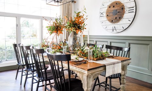 Fall tablescape design by Cassie Goodman and Sadie Lish of Clover Lane blog