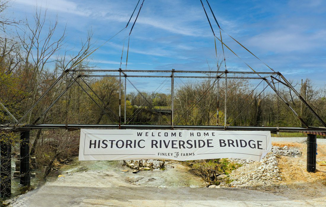 Restored bridge at Finley Farms