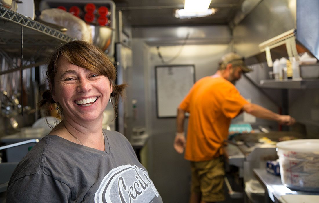 chefs in a food truck