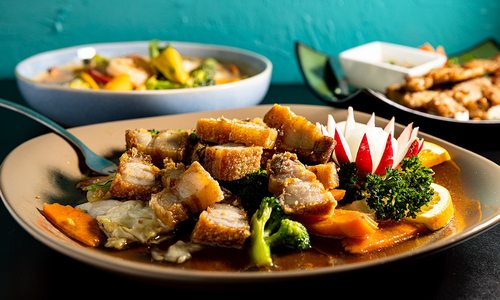 Pork dish from Thailand Station