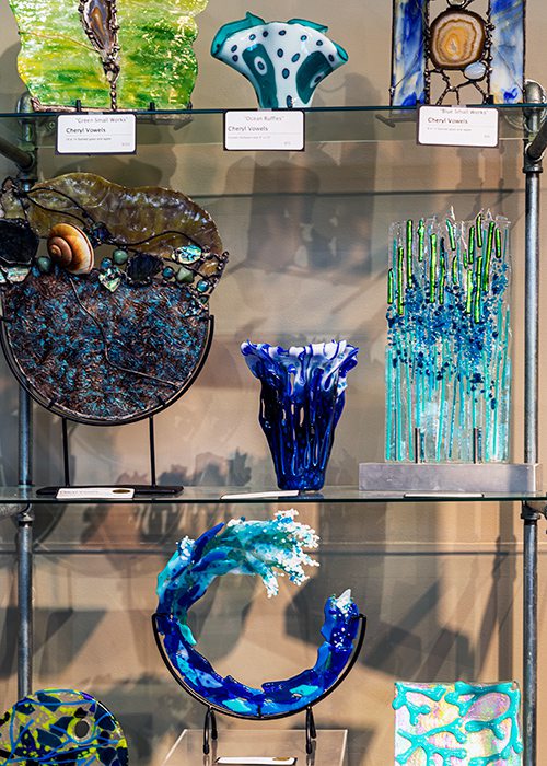 Handblown glass by Cheryl Vowels at Fresh Gallery Springfield MO