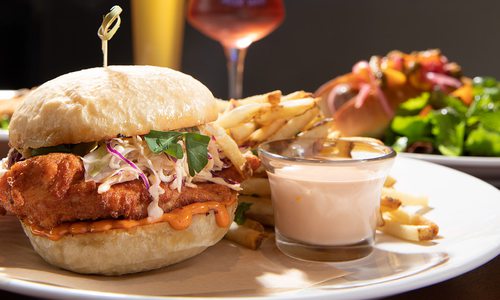 Fried chicken sandwich at Best of Luck Beer Hall in Springfield MO