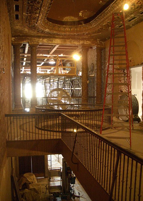 Second floor of Historic Gillioz Theatre being restored