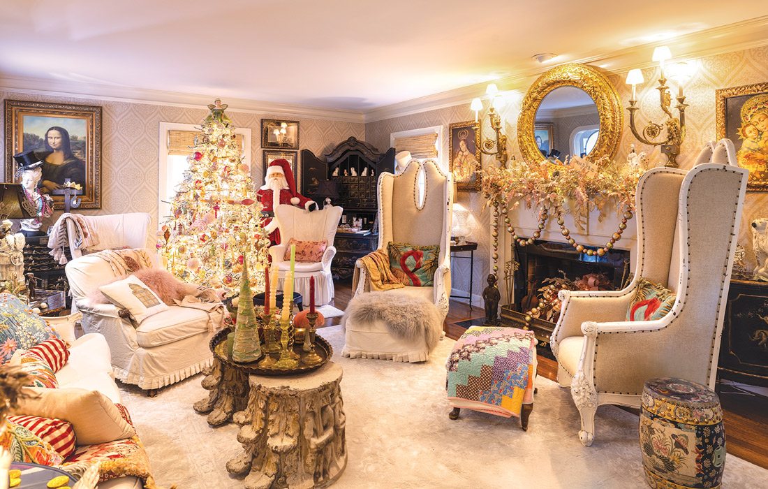 Interior of home with Christmas decor