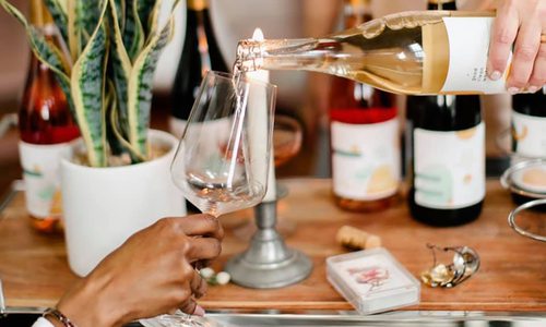 Good Clean Wine being poured into a glass