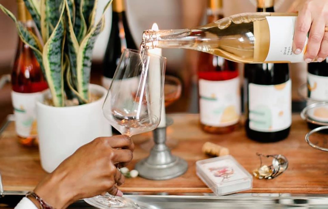 Good Clean Wine pouring into a glass