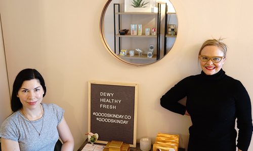 Courtney Dunlop and Elle Feldman at Good Skin Day