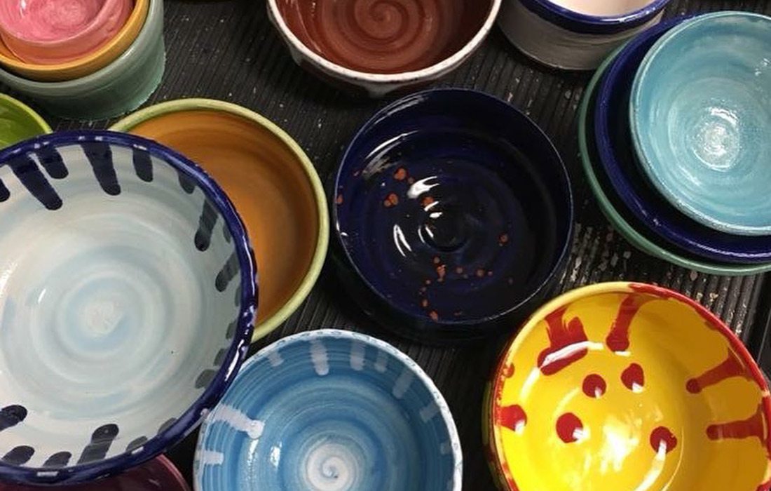 Wheel thrown ceramic bowls at the Art Zone in Nixa MO