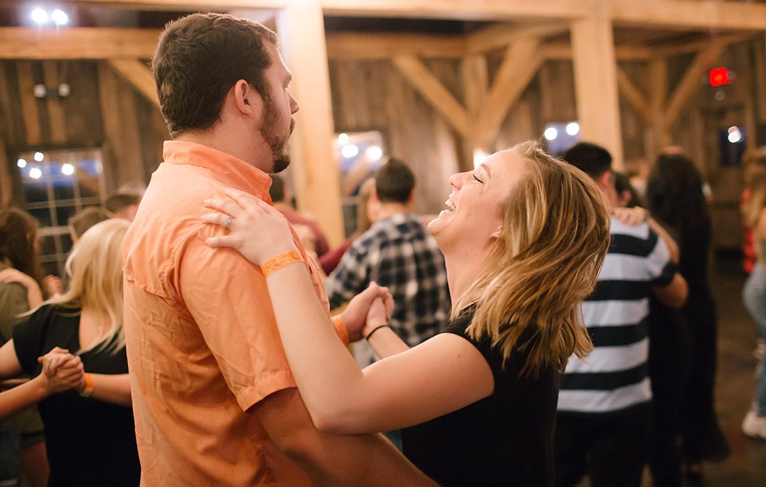 Austin and Haley Phillips learning to dance at Sycamore Creek Family Ranch