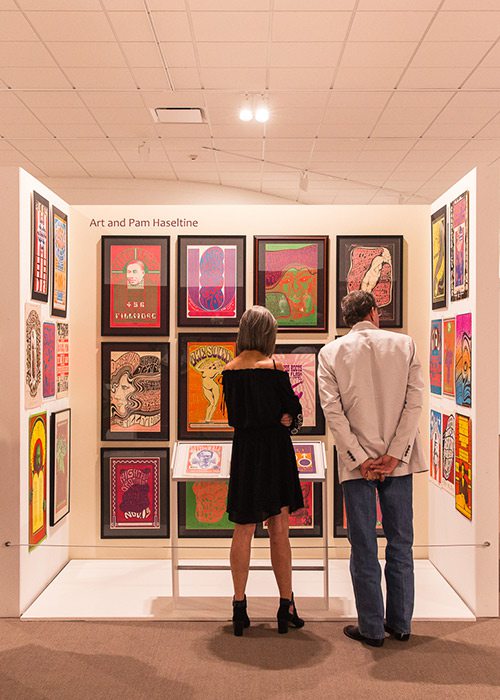 Couple looking through a gallery at the Springfield Art Museum