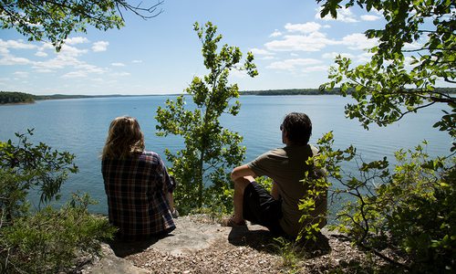 Lakeview trail overlooking Stockton Lake in Missouri