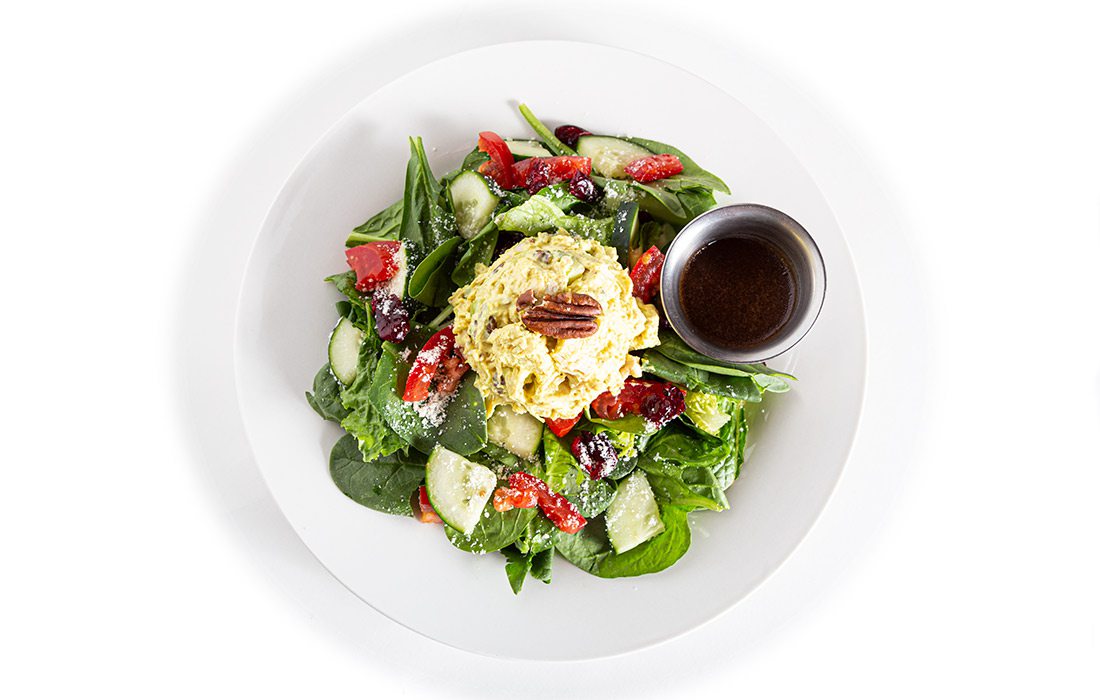 Curried Chicken Salad on Greens at Tea Bar & Bites in Springfield MO