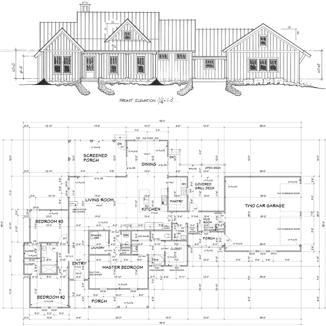 Floor plans of a modern farmhouse in southwest Missouri