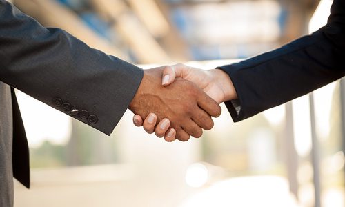 Shaking hands stock image