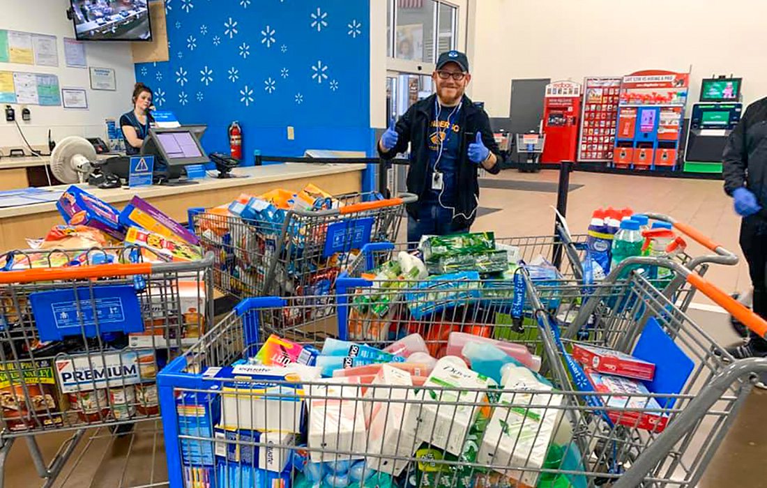 Jeremy Hiatt of Boys & Girls Clubs of Springfield MO purchasing health and hygiene items for club members