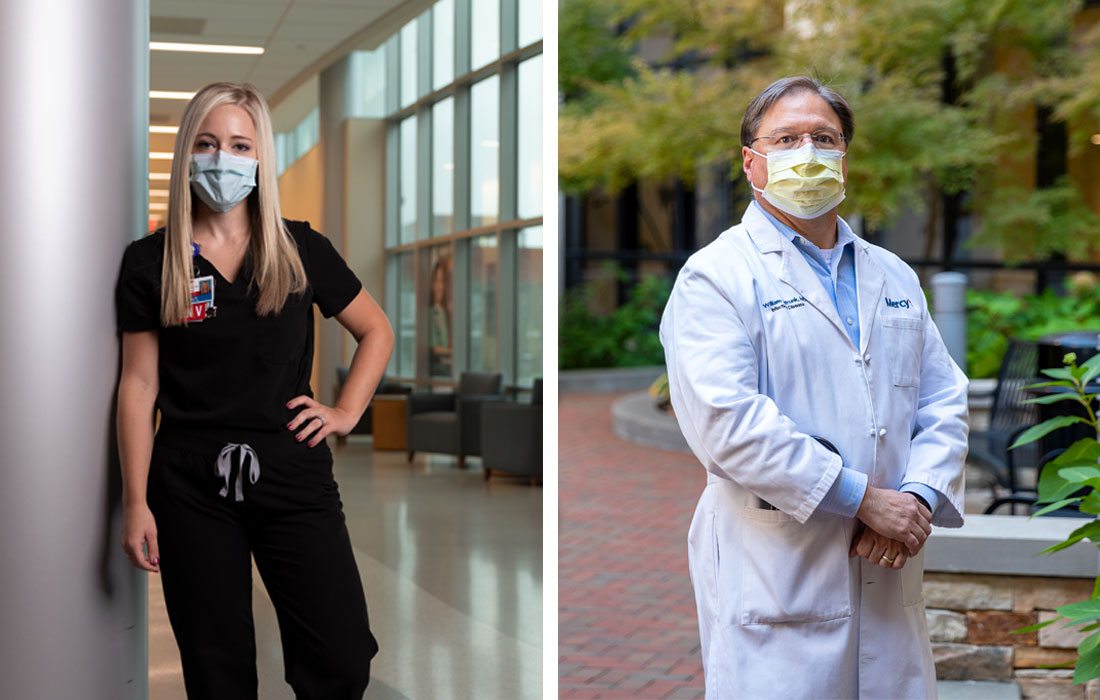 Alyssa Reeves, nurse at CoxHealth and Dr. William Sistrunk at Mercy in Springfield MO