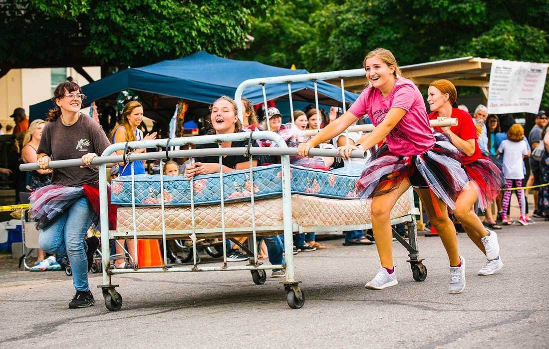 Bed race at fall festival