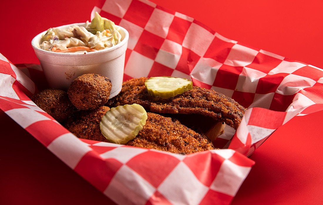 Nashville inspired chicken at Hot Cluckers in Springfield, Missouri