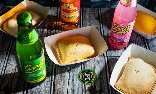 Spread of food from Jamaican Patty Company