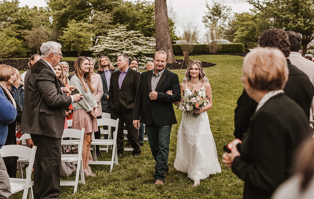 Jessica Jennings walk down the aisle