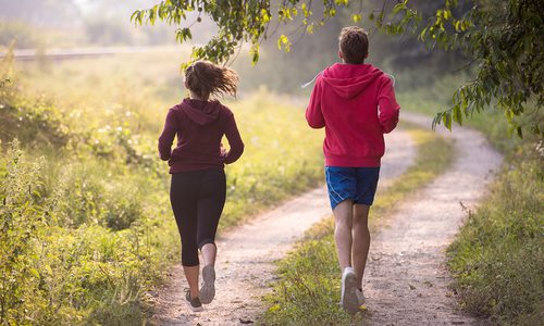 Outdoor jogging trail stock image