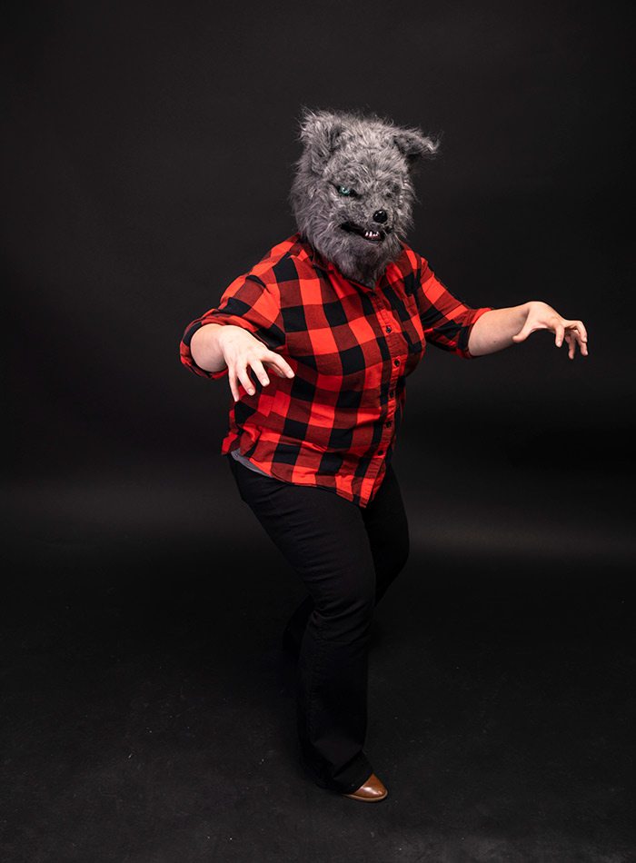 Katie Pollock Estes as a werewolf for Halloween 2019