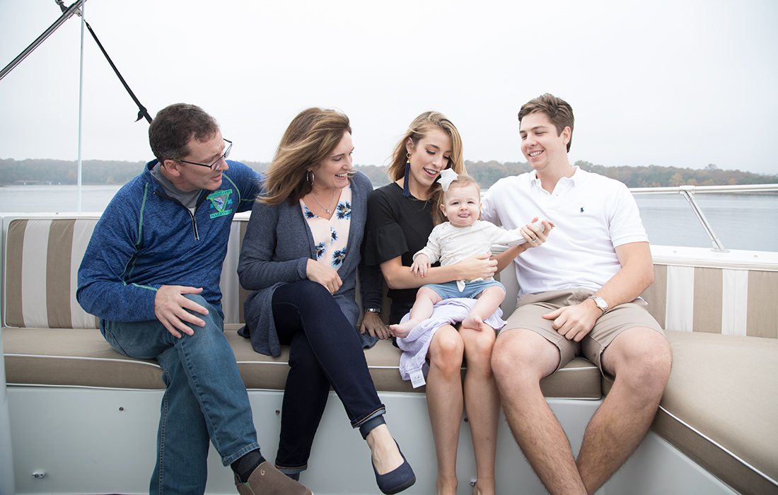 Dominguez family on their houseboat