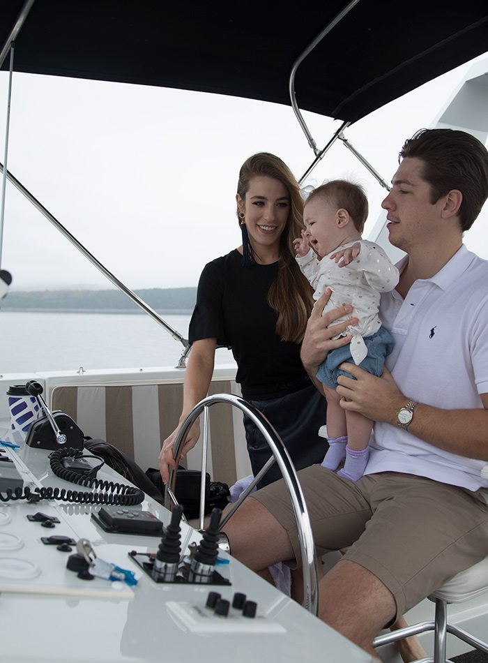 Amanda and Gabe Woodman and their daughter Georgia on Table Rock Lake