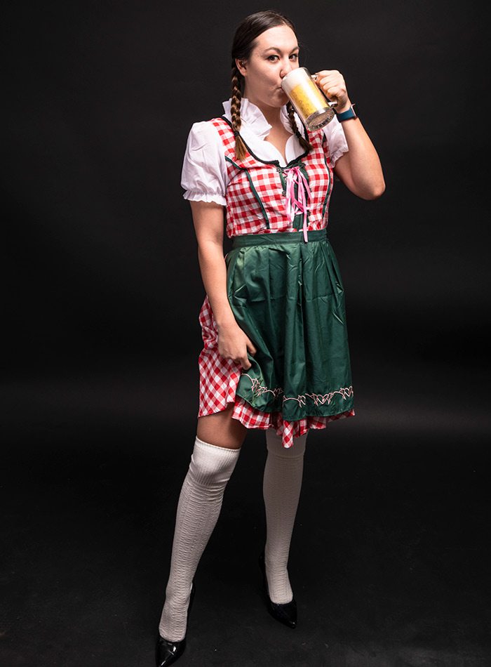 Lauren Silva as a German beer maid Halloween 2019