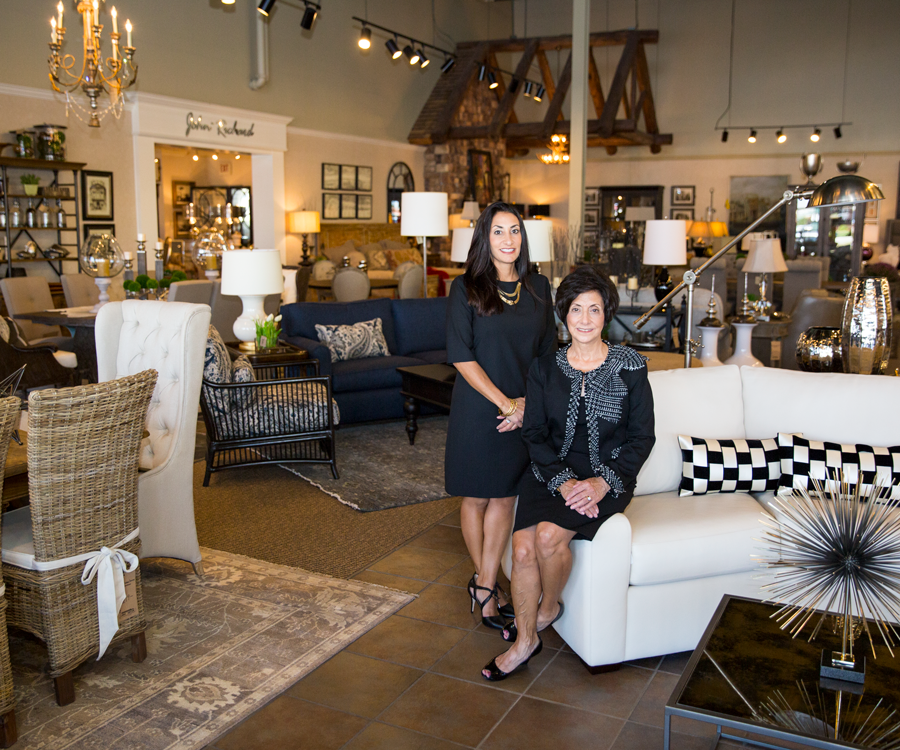 Martie Haik-Frick (left) is joining her family at James Décor with the goal of taking over ownership from her mom, Lee Haik (right).