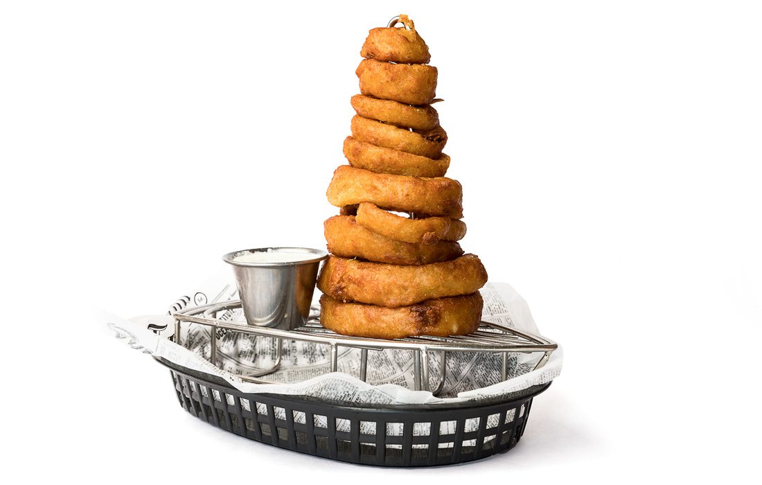 Onion ring tower from Lemonade House Grill in Ozark, MO.