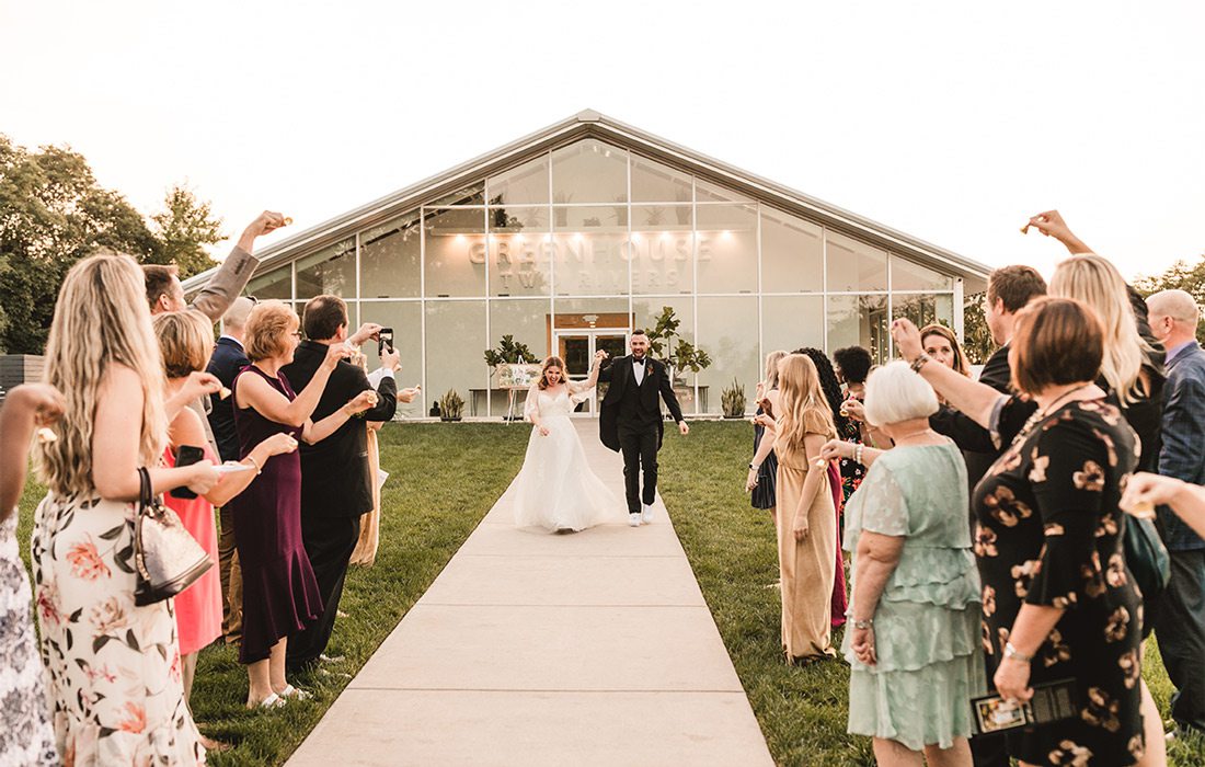 Macey Hitchcock & Jon Carlson wedding photo taken at Greenhouse Two Rivers