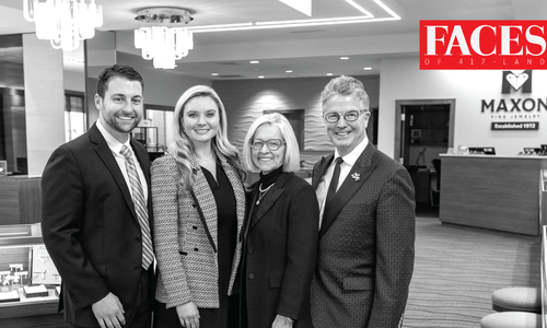 Ryan Olson, Partner Jessica Harmison-Olson, Partner Jane and Rick McElvaine, Owners of Maxon Fine Jewelry in Springfield, MO