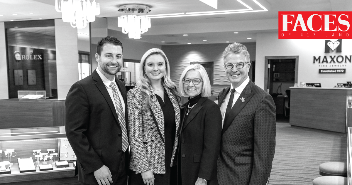 Ryan Olson, Partner Jessica Harmison-Olson, Partner Jane and Rick McElvaine, Owners of Maxon's Fine Jewelry in Springfield MO