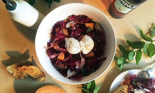 Radicchio melon salad