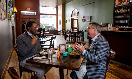 Tez Ward and Richard Ollis at Gailey's Breakfast Cafe