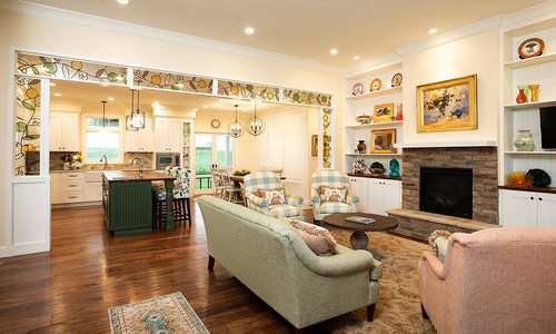 Living room modern craftsman style home in Lockwood MO