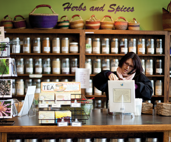 Loose leaf tea selection at MaMa Jean's Natural Market in Springfield, MO