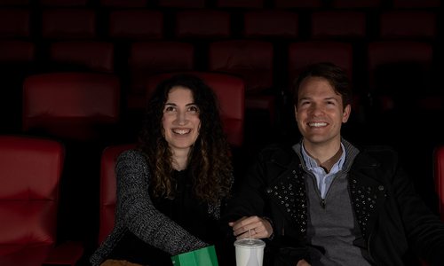 Couple at Moxie cinema