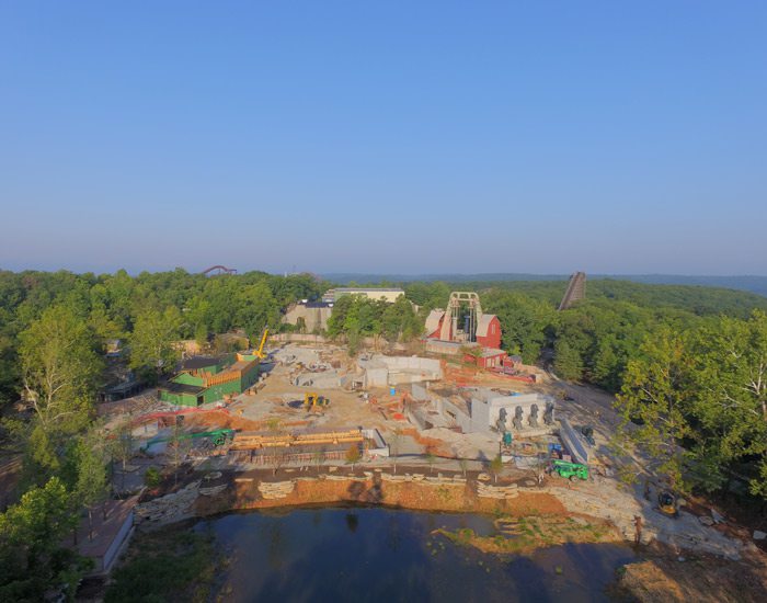 Aerial imagery of construction site at SDC