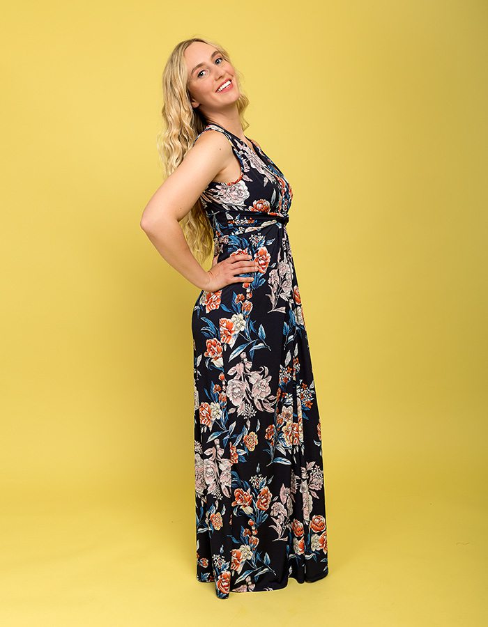 Peach Love, a floral affair maxi at The Uptown Boutique