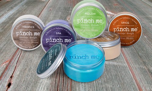 A variety of Pinch Me Therapy Dough scents