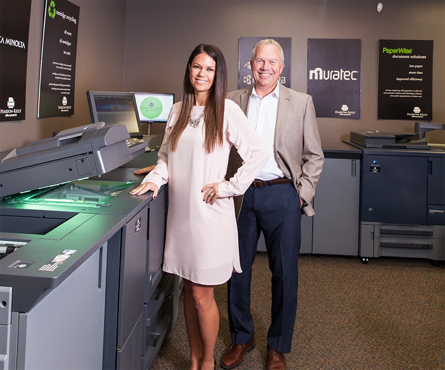 Chelsey Bode and Mike Kelly of Pearson-Kelly Office Products