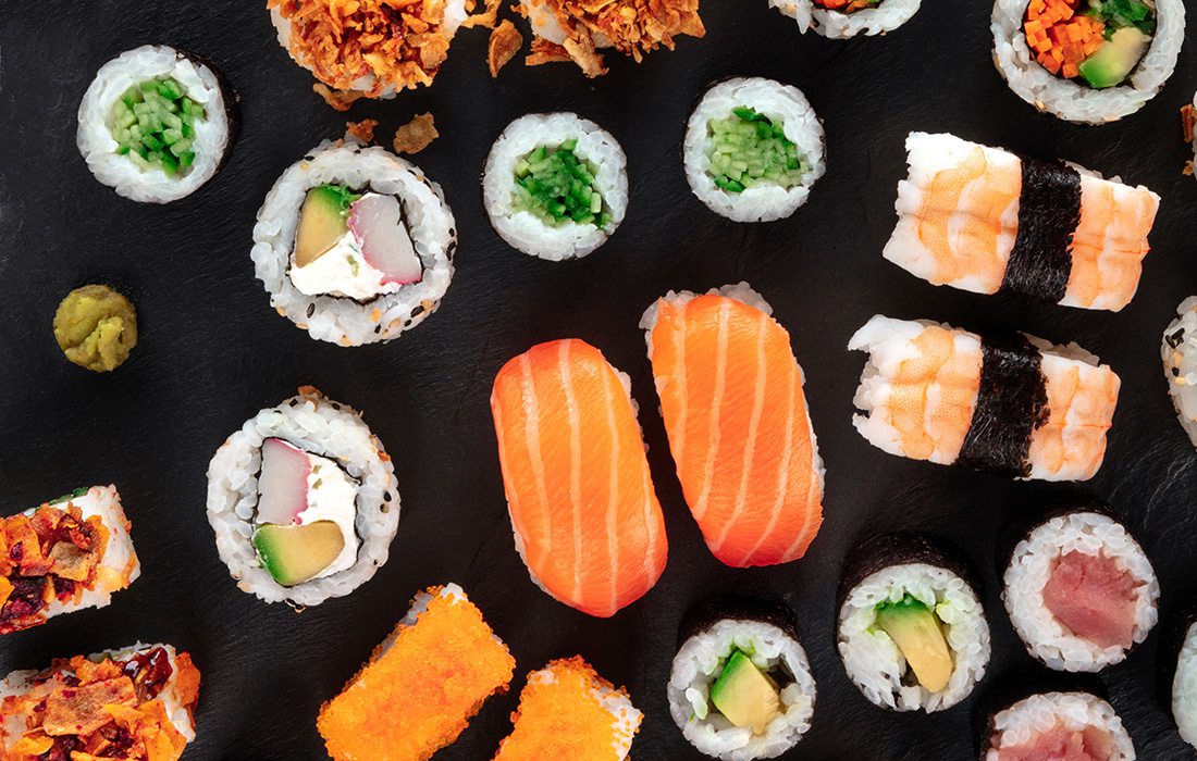 Assortment of sushi