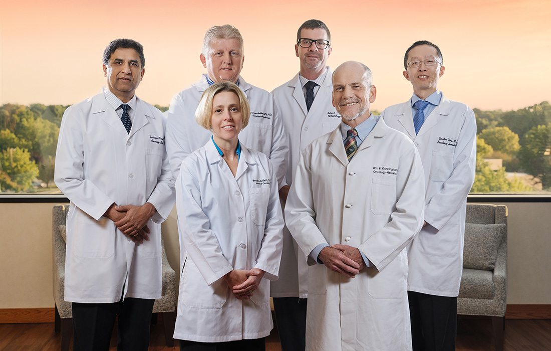 Back row: Dushyant Verma, MD; Roger Holden, MD, PhD; Robert Ellis, MD; Jiantao Ding, MD; Front row: Brooke Gillett, DO; William Cunningham, MD