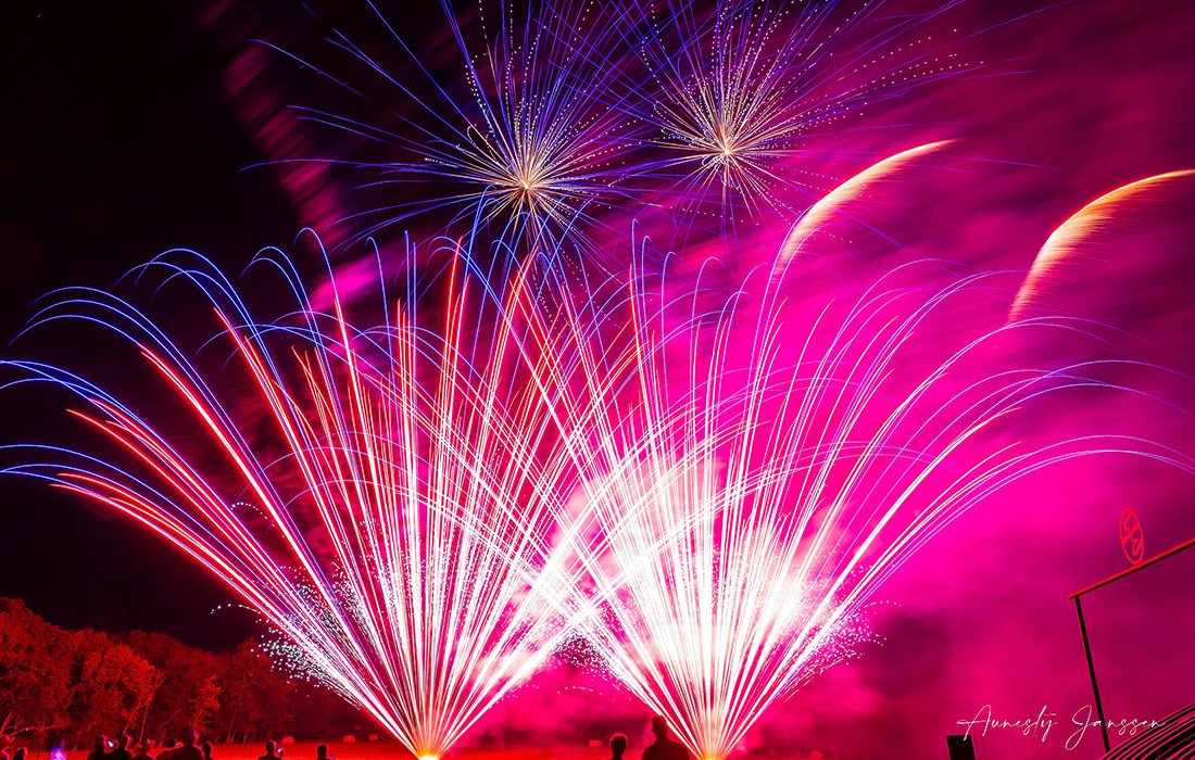 Bright color fireworks.