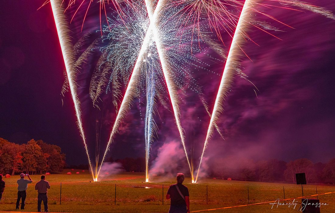 People watching fireworks.