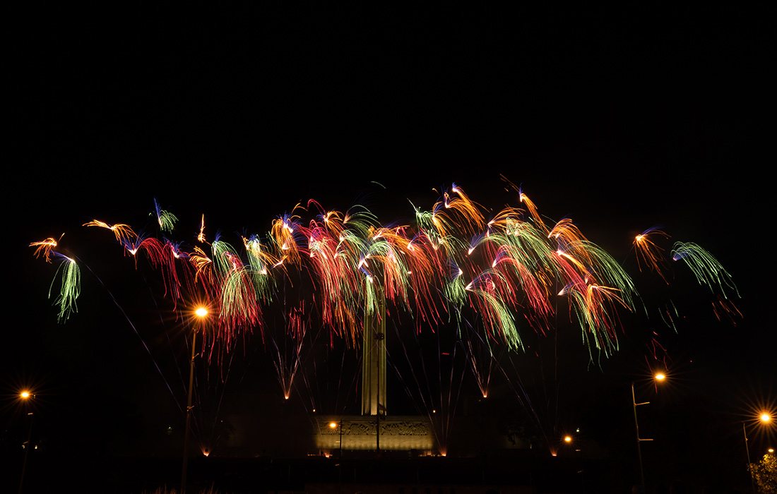 Couple watching fireworks.